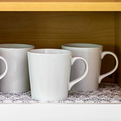 Smooth Top Easyliner For Cabinets & Drawers - Easy To Install & Cut To Fit - Shelf Paper & Drawer Liner Non Adhesive - Non Slip Shelf Liner - 20In. X 6Ft. - 6 Roll Project Pack - Grey Damask #TOP6