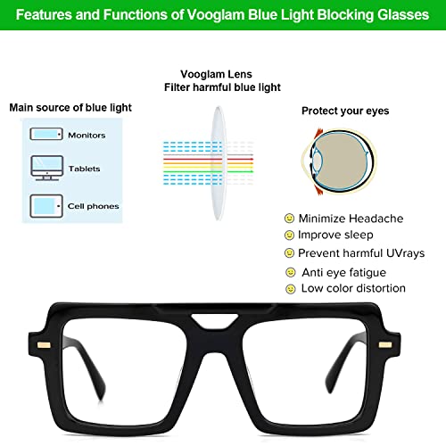 Image of VOOGLAM Aviator Blue Light Blocking Glasses for Men Women Anti UV Eyestrain Eyewear Irwin