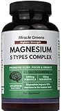 5 in 1 Magnesium Complex – Acetate, Bisglycinate, Gluconate, Malate & Taurate – 1800mg Formula Providing 325mg of Elemental Magnesium – for Sleep, Energy, and Muscles – 120 Capsules, Made in The UK