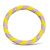 Yvelise Bracelet femme Népalais en perles - Fait main au Népal - Authentique - Lilas Jaune