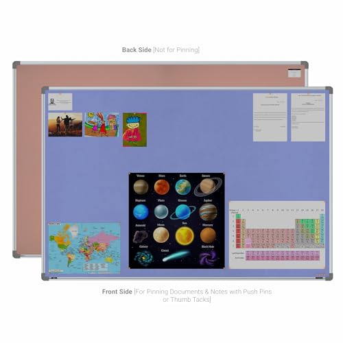 Image of Scholar Art Metis 4x6 Feet Fabric Pin Up Board for Office, Home & School | Vibrant & Versatile Crape Cloth + High Density Soft Board for Pinning Photos, Sticky Notes & Reminders (Purple)