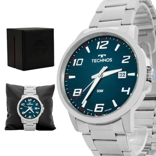 Relógio Masculino Technos Aço Inoxidável Prata Analógico Resistente a Água Original 2315LAT1A