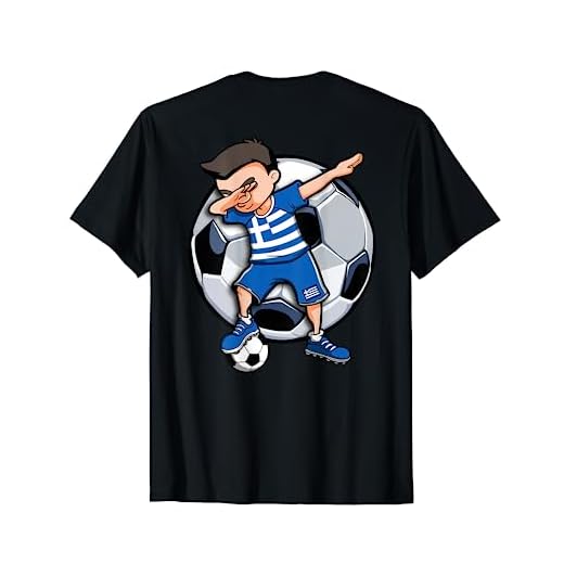 Dabbing Soccer Boy Greek Flag T-Shirt