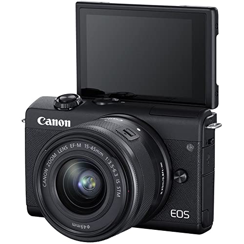 Canon Eos M200 Mirrorless Digital Camera With 15-45Mm Lens (Black) (3699C009) + 64Gb Memory Card + Case + Filter Kit + Corel Photo Software + Lpe12 Battery + Charger + Card Reader + More (Renewed) #TOP3
