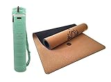 ESTERILLA DE YOGA ECOLÓGICA: Nuestra esterilla de corcho natural es totalmente ecológica y sostenible. Hecha de corcho de la mejor calidad, posee una belleza natural y un tacto maravilloso. No contiene productos químicos desagradables y no obtendrá ningún olor del tapete. El agarre aumenta a medida que sudas y cuanto más usas el tapete.