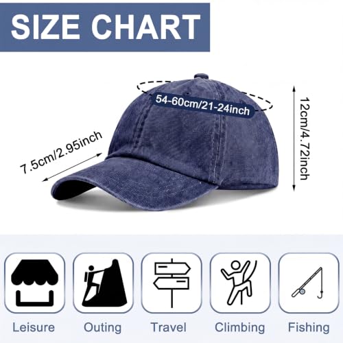 Image of Geyoga 7 Pieces Unisex Vintage Washed Distressed Baseball Hat Baseball Cap for Dad Twill Adjustable Hat
