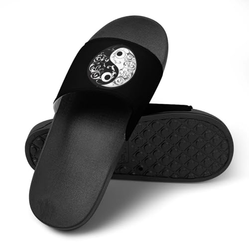 Yin And Yang Taoism Symbo Unisex Shower Shoes House Slippers Non-Slip Indoor Bathroom Shoes for Pool Beach 44 (270mm)4