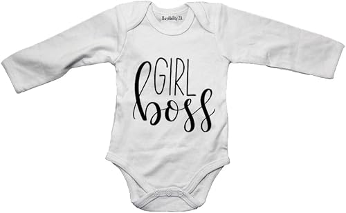 Girl Boss! - Baby Grow White Long Sleeve