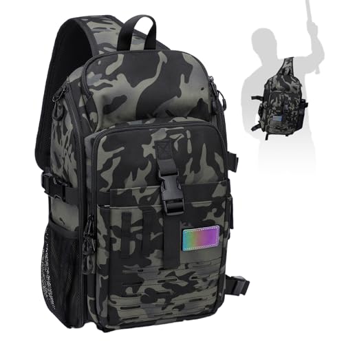 Senprity Borsa da Pesca, Borsa Impermeabile per la Conservazione degli Attrezzi da Pesca, Base Antiscivolo, Borsa a tracolla per la Pesca all'Aperto, adatta per il viaggio, la pesca e il campeggio