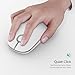 Seenda Wireless Mouse, 2.4GHz Silent Mouse with USB Receiver, 18 month battery life, 1600 DPI Optical Tracking, Portable Computer Mice for Laptop PC Notebook- White and Silver