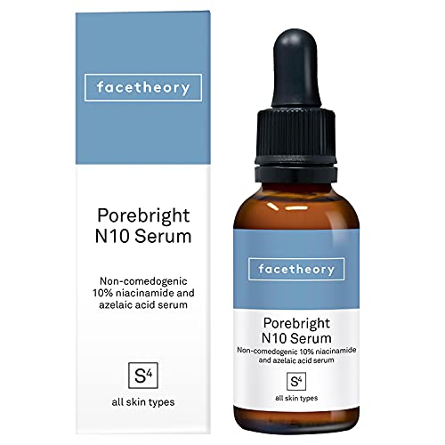 Facetheory Porebright Serum N10 | With 10% Niacinamide and Hyaluronic Acid | Reduce Skin Hyperpigmentation & Redness | Prevents Clogged Pores & Acne | Vegan & Cruelty-Free | Made in UK | 30ml (1.0 Fl Oz)