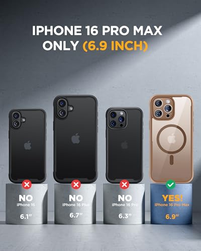 Image of miracase Privacy for iPhone 16 Pro Max Case, 25 Anti-Spy, Desert Brown | Built-in Privacy Screen Protector, Compatible with MagSafe, Full Camera Protection, 360 Full Body Shockproof Phone Case 6.9 inch