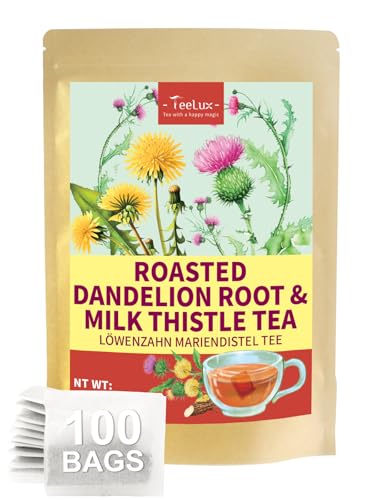 TeeLux Mariendistel Löwenzahn Tee Beutel 100 Stück, Vegan...