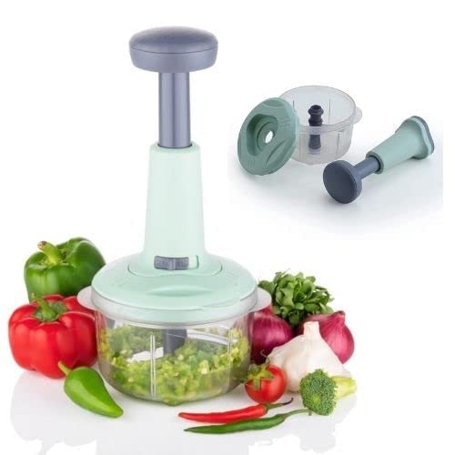PRAGAT VIEW Food Chopper, Steel Large Manual Hand - Press Chop Fruit, Vegetable Chopper Mixer Cutter to Cut Onion, Salad, Tomato, Potato (650 ml,Pack of 1)
