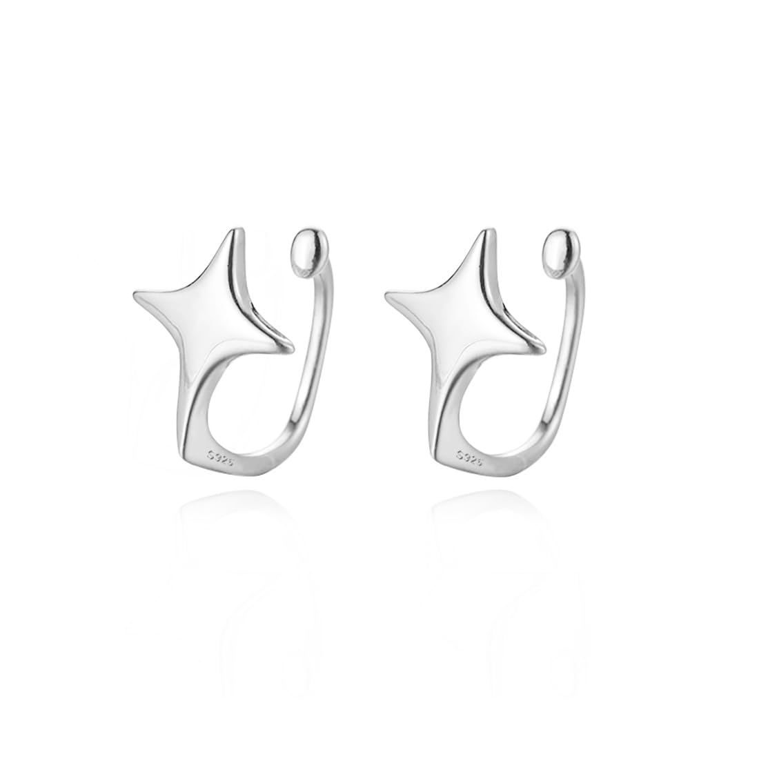 Orecchini A Stella In Argento 925 Per Donne E Ragazze – Modello Senza Piercing A Clip, Regalo Con Panno Incluso