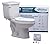 PROFLO PFCT101HEWH PROFLO PFCT101HE Jerritt 1.28 GPF Two Piece Elongated Toilet with Left Hand Lever - Seat Included
