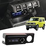 【急速充電】スズキ ジムニー JB64 JB74 増設電源ユニット ジムニーノマド 分配器 増設ソケット シガーソケットx1 QC3.0 USBポートx2 Type-C PDポートx1 スマホ急速充電対応 LEDフットライト付き ABS製 ブラック 内装パーツ カスタム アクセサリーパーツ 取り付け簡単