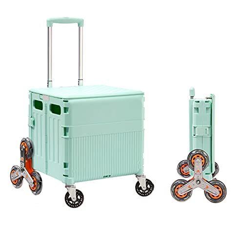 Carrito Carro para Maletero Plegable Carro Portátil para Subir Escaleras, Caja Plegable con Tapa Magnética, Vehículos Pesados, Viajes, Compras, Vehículos Utilitarios (Color: Sin Frenos, Tamaño: