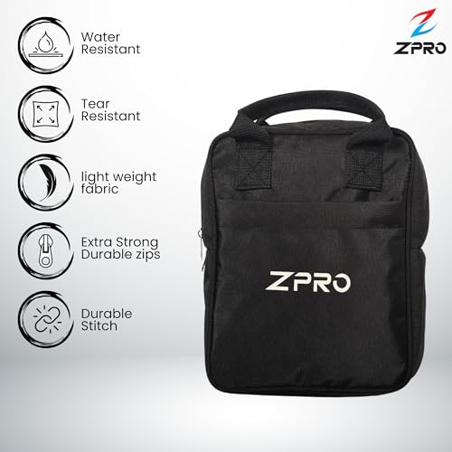 Image of ZPRO Insulated Lunch Bag | Leakproof Thermal Tiffin Bag for Office, School & Travel | Keeps Food Hot & Cold | for Men, Women & Kids | Black
