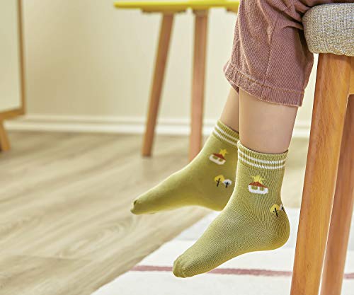HowJoJo Boys Cotton Crew Socks Kids Seamless Toe Socks Colorful Athletic Quarter Socks4