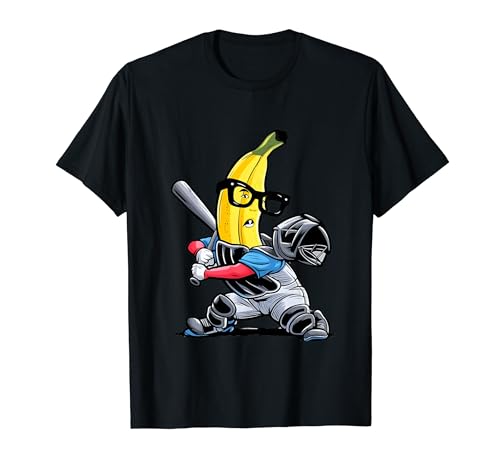 Divertido plátano jugando béisbol amante de la fruta jugador de béisbol Camiseta