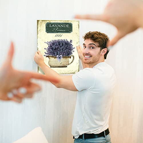 Twisted R Design Wall Art Canvas Prints - 4 Vintage Farmhouse Decor Prints - 8X10 Wrapped Canvas Floral-Themed Pictures - Made In Usa Wall Art For Living Room, Bedroom, Office, More - French Lavender #TOP5