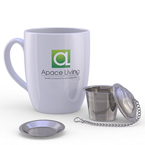 Loose Leaf Tea Infuser (Set Of 2) With Tea Scoop And Drip Dray By Apace - Ultra Fine Stainless Steel Strainer & Steeper For A Superior Brewing Experience #TOP7
