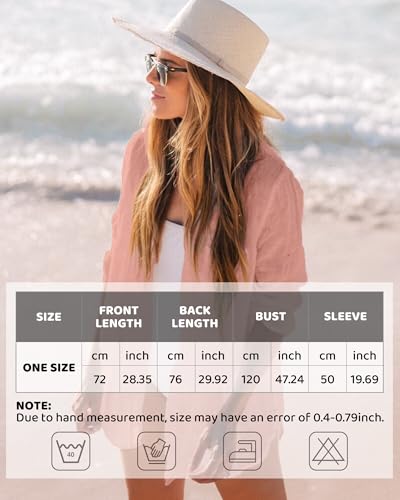Image of CoCozy Bathing Suit Cover Ups for Women, Long Sleeve Swimwear Button Down Shirt Dress Swimsuit Bikini Beach Cover Up 2026
