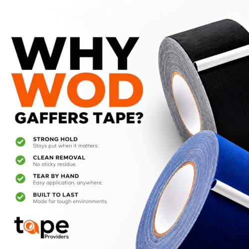 Image of WOD GTC12 Gaffer Tape, Red Low Gloss Finish Film, 1.5 inch x 60 ft. (Pack of 32) Residue Free, Non Reflective Cloth Fabric, Secure Cords, Water Resistant, Photography, Filming Backdrop