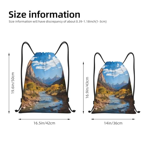 Drawstring Backpack Sports Gym Bags Draw String Bag for Women Men Zion national park Drawstring Bags Sackpack2