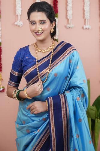 Image of SGF11 Women's Kanjivaram Pure Soft Silk Saree With Unstitched Blouse Piece