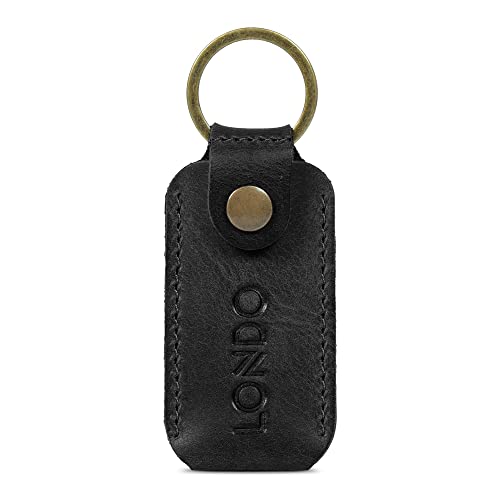 Londo Etui z prawdziwej skóry z brelokiem do kluczy Ledger Nano S Bitcoin portfel unisex (Black)
