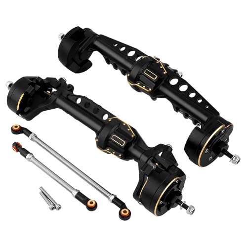 RZXYLRC Heavy Duty Brass Counterweight Diff Cover Complete Portal Axle for 1/10 RC Crawler Axial SCX10 III AR45 Upgrade Parts