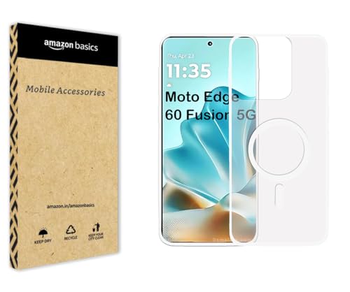 Image of amazon basics Luxury Paper Thin Case Cover for Moto Edge 60 Fusion 5G | Matte Finish | Compatible with magsafe | (White, Moto Edge 60 Fusion 5G)