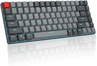 75% Mechanical Keyboard,MageGee Wired Gaming Keyboard with Red Switches and Ice Blue Backlit Small Compact 75 Percent Keyboard Mechanical, Portable Gaming Keyboard Gamer for PC, MAC(Black Grey)