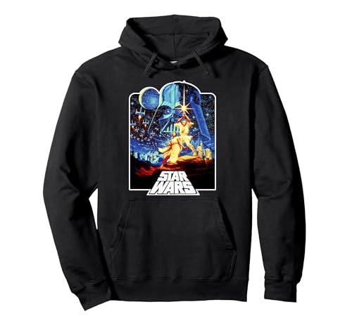 Star Wars Large Classic Movie Poster Pullover Hoodie, Adult Unisex, Black, Medium