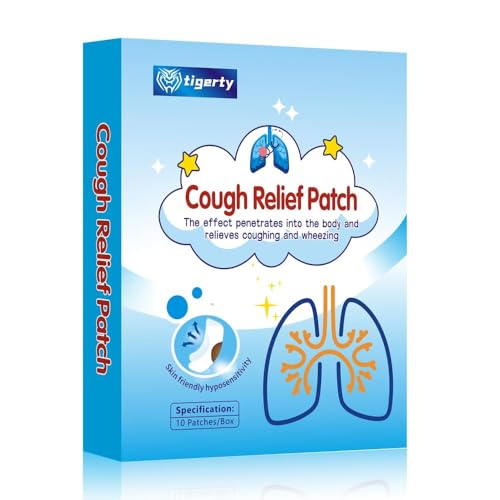 tigerty Cough Patch Easy Stickers - Sticker Patches for Kids and Adults - All-Natural Cold and Cough Relief, Chemical Free - Natural Herb Cough Patch (10 Pack)