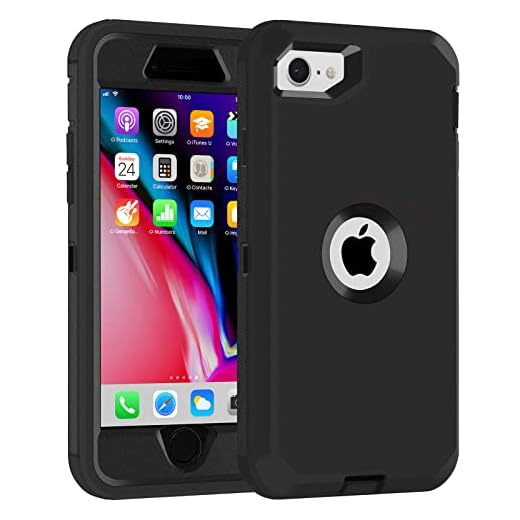 iPhone SE 2020 Case,iPhone SE 2022 Case,3 in 1 Built-in Screen Full Body Protector Phone Case,Shockproof TPU Hard PC Bumper Drop-Proof Shell for iPhone SE 2nd 3nd 4.7" inch Black