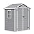 Greesum Outdoor Storage Shed 6X4FT All-Weather Resin Tool Room with Floor for Garden,Backyard,Pool Tool, Light Grey