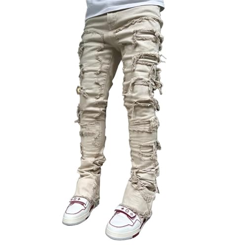 Nutriangee Jeans Vintage Acampanados Para Hombre, Ajuste