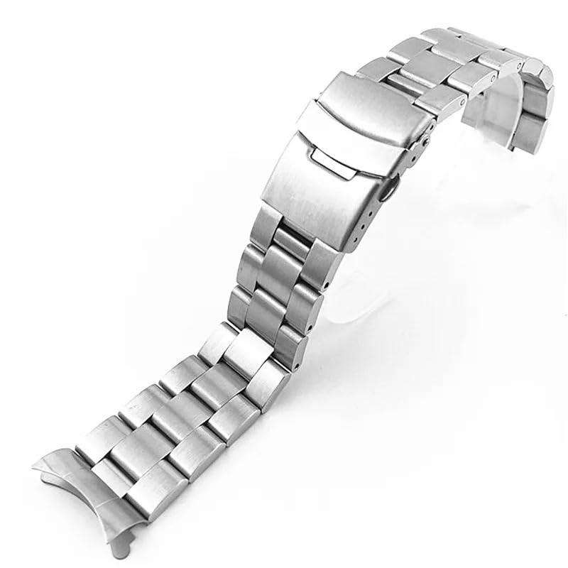 Bracelet de montre 22mm 20mm acier inoxydable boucle double lock remplacement montre homme universel