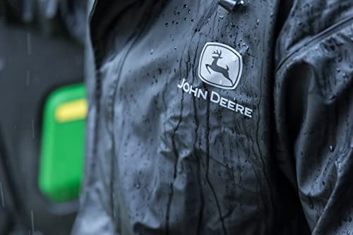 John Deere JD44540J Stretch PU Jacket, Mesh Lining, Reflective Logo with Tuck-in Hood, Black3
