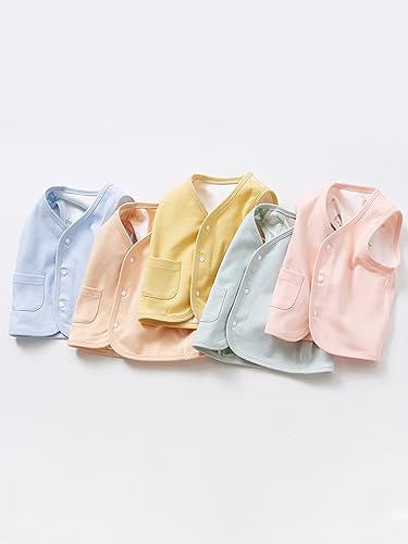ANIMQUE Baby Kleinkind Doppelseitig Westen Frühling Herbst Kinderweste Baumwoll Kinder Ärmellose Jacke Dünn Strickjacke Oberteil mit Druckknopf, Rosa 66