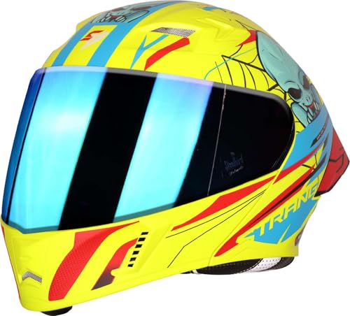 Image of Steelbird SBA-20 Strange ISI Certified Flip-Up Graphic Helmet for Men with Inner Silver Sunshield