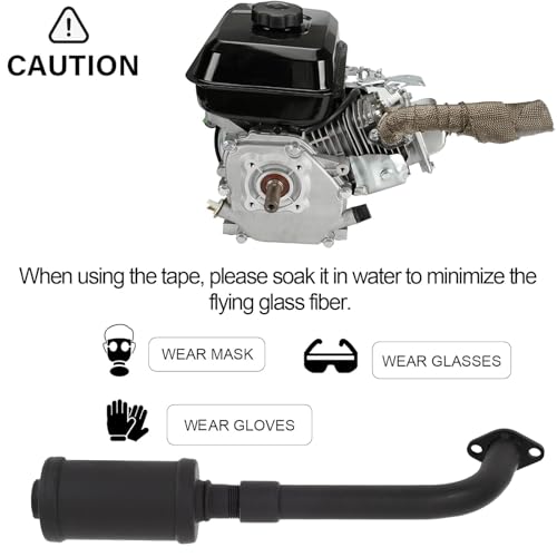 Image of SOFO Upgraded Exhaust Header Pipe Muffler for Predator 212cc 196cc 224cc 200cc Coleman CT200u BT200X B200R KT196 Baja MB200 Go Kart Mini Bike w /Heat Shield Tape