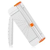 A4 Paper Cutter 12 Inch Paper Trimmer Scrapbook Supplies Tool for Craft Paper, Photo, Cardstock with Security Safeguard and Foldable Ruler(White)