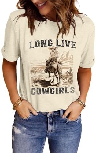 Womens Western Cowgirls Graphic Shirts Teen Girls Cute Country Mu...