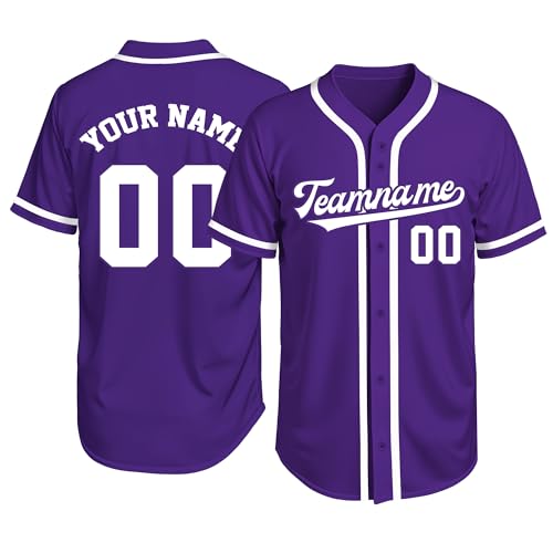 Image of Custom Baseball Jersey Personalized Stitched or Printed Name Number Baseball Shirt Sports Uniform Gifts for Men Women Youth