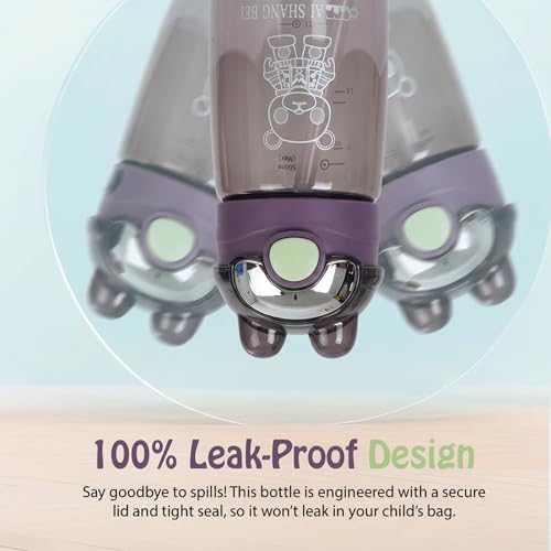 Image of BAYBEE AquaTots Sipper Water Bottle for Kids | Leak Proof Baby Sipper Bottle with Straw | BPA Free with Carry Handle | Insulated Drinking Sippy Water Bottle for School Kids (500ml, Black)