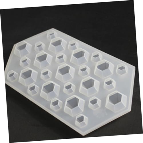 Bandeja para cubos de hielo de silicona transparente con forma de diamante miniatura 2